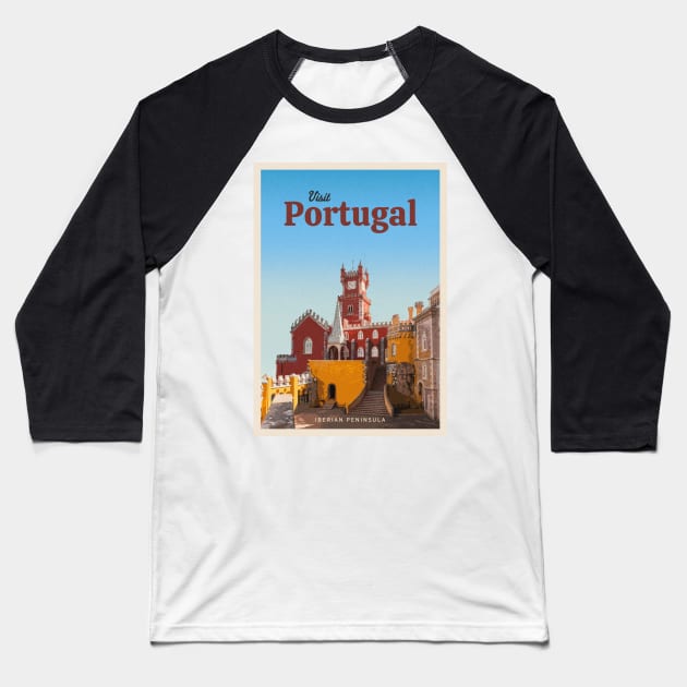 Visit Portugal Baseball T-Shirt by Mercury Club